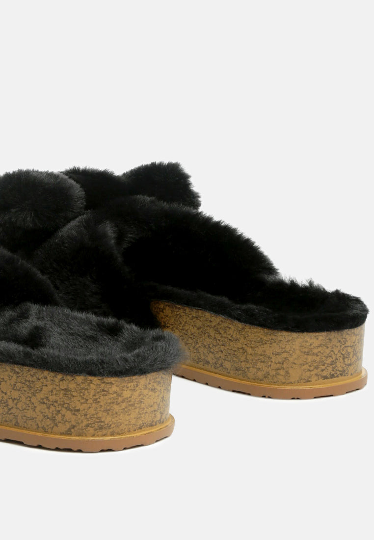 Fuzz Bow Fur Flats-2